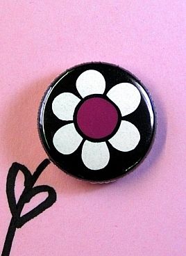Pink flower button