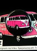 Růžový bus placka